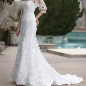Davinci Strapless Lace Vintage Wedding Dress